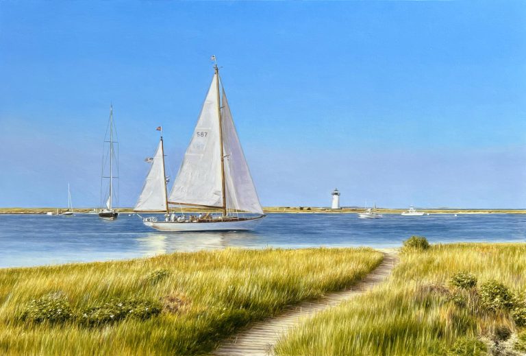 AFTERNOON SAIL, EDGARTOWN | Oil on Panel 28'-x-38' Framed