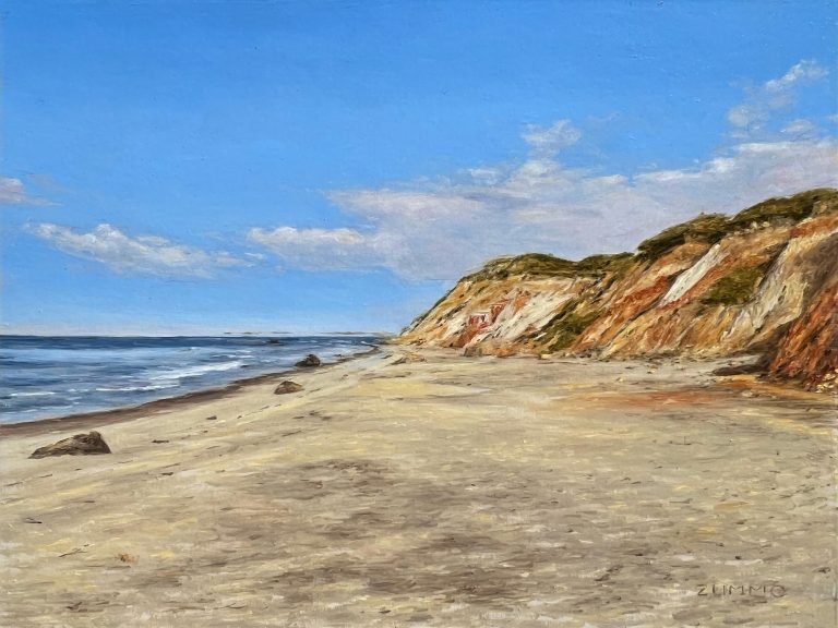 AQUINNAH CLIFFS | Oil-on-Panel 15'-x-18' Framed