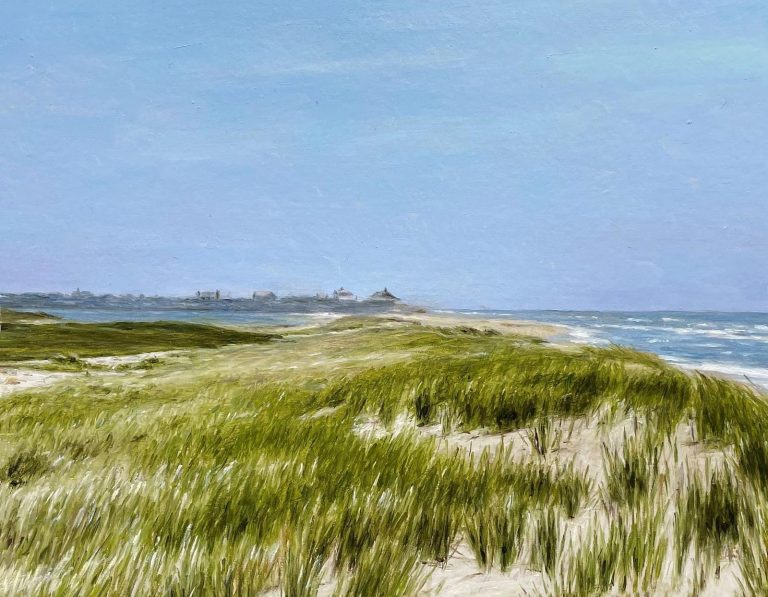 Ocean Waves at Sanford Farm 36' x 24' Framed Oil on Panel