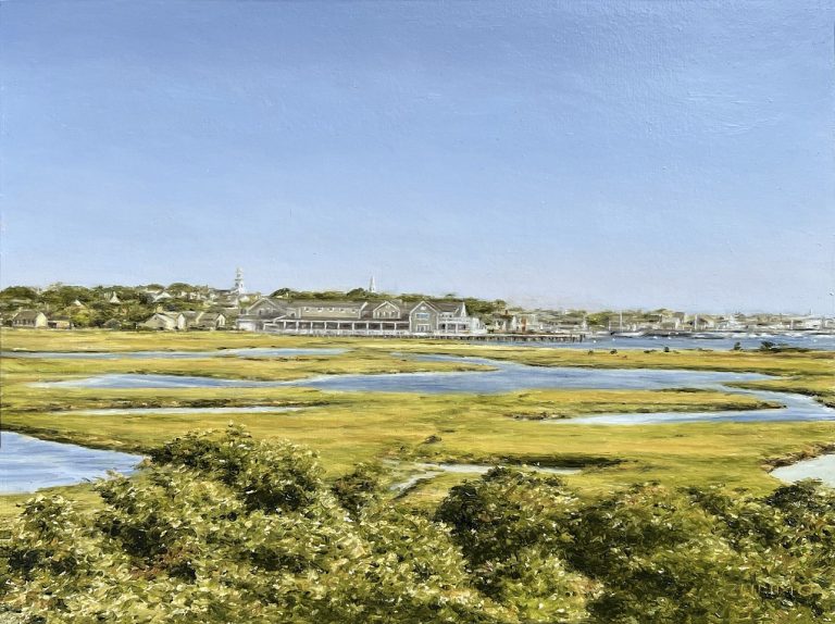 Monomoy Marshes Framed - Oil on Panel 12' x 9"