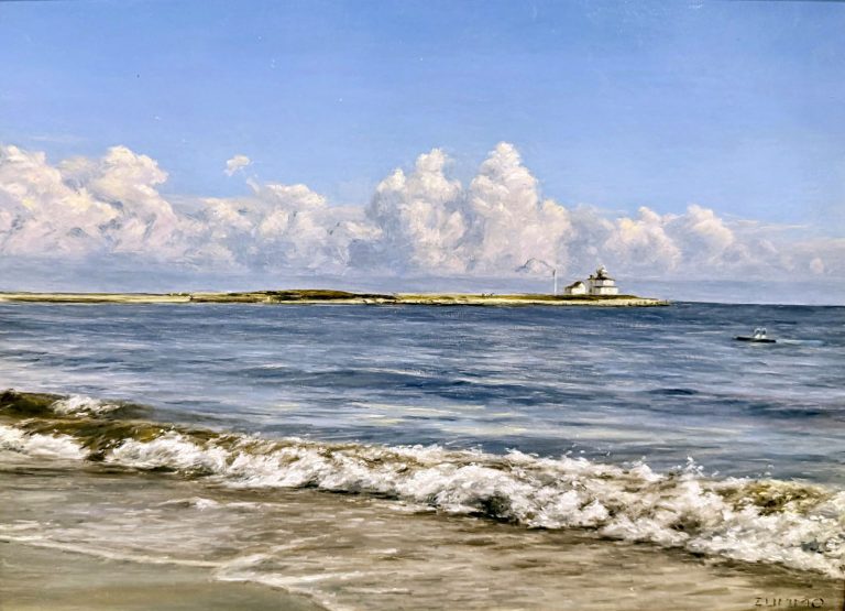 MORNING WAVES WATCH HILL | LORI ZUMMO | 9 X 12 IN | OIL ON PANEL