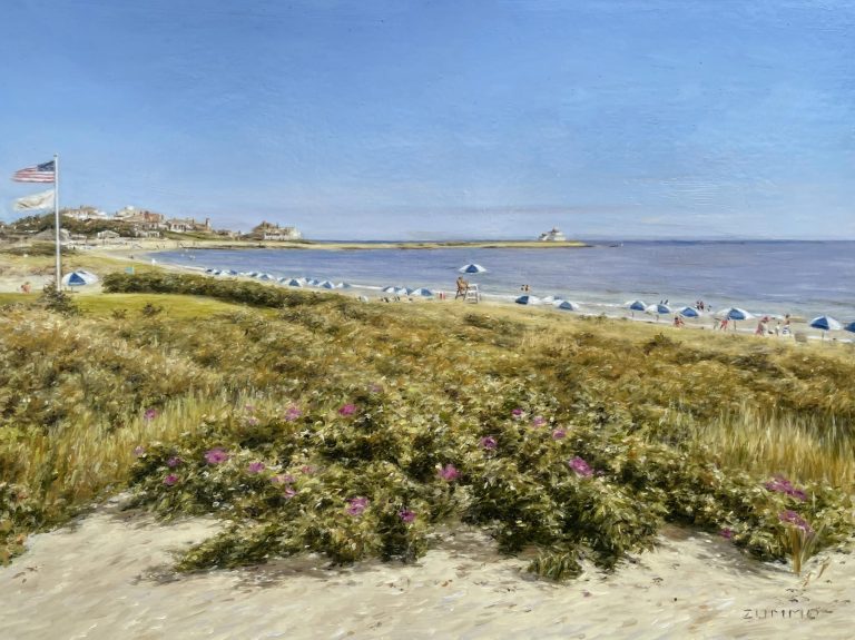 Noon View Napatree 12 x 9 in Oil on Panel, Framed